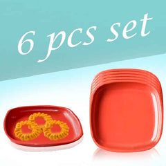 Microwave Safe Quarter Plates – Square 6 Pcs Set | Indo Glow