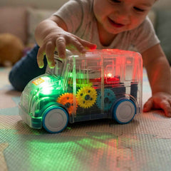 Kids Transparent Musical Light-Up School Bus – Engaging Playtime Toy