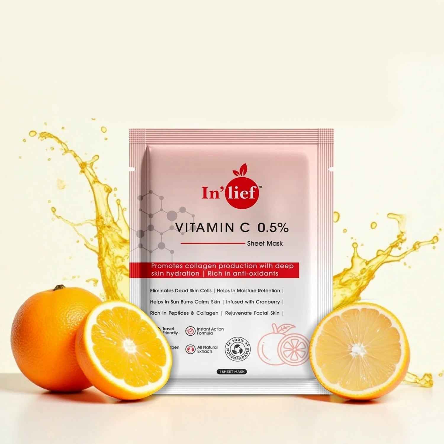 Vitamin C Facial Sheet Mask – Hydrating & Brightening Glow