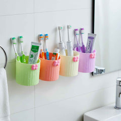 Wall Mounted Toothbrush Holder Set – Space-Saving Bathroom Organizer