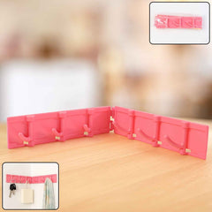 Multipurpose Wall-Mounted Hook Rack – Foldable & Rotating 6 Hooks