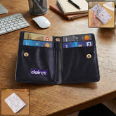 Marble Finish Card Holder Wallet – Compact Snap Button Design