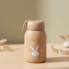 Bunny Print Glass Water Bottle – 330ML Leak-Resistant