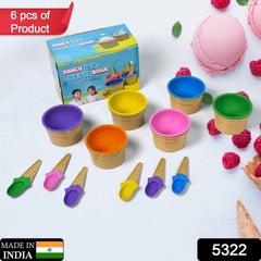 Ice Cream Bowl Set – 6 Pc Waffle Spoon | Lunchie Bunchie