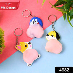 Cartoon Animal Keychain – Soft Silicone Stress Relief Toy