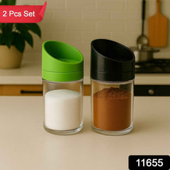 Kitchen Storage Jars – Airtight 2-Piece Slant-Lid Set