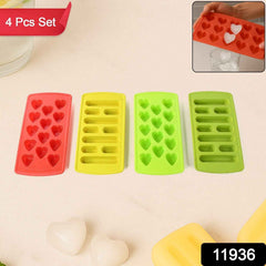 Plastic Ice Cube Tray Set – Flexible BPA-Free 4-Piece Molds