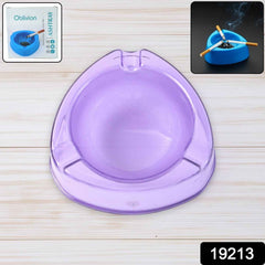 Transparent Purple Plastic Ashtray – Durable Heat-Resistant Design