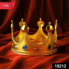 Royal Crown with Colored Gems – Lightweight Costume Headpiece
