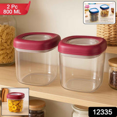 Transparent Twist Lock Kitchen Storage Container Set – Airtight 800ML 2Pc