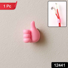 Hand-Shaped Wall Clip Holder β Pink Silicone Cable Organizer