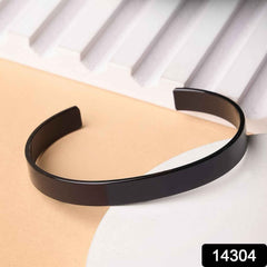 Black-Plated Stainless Steel Men's Kada – Stylish Durable Bracelet