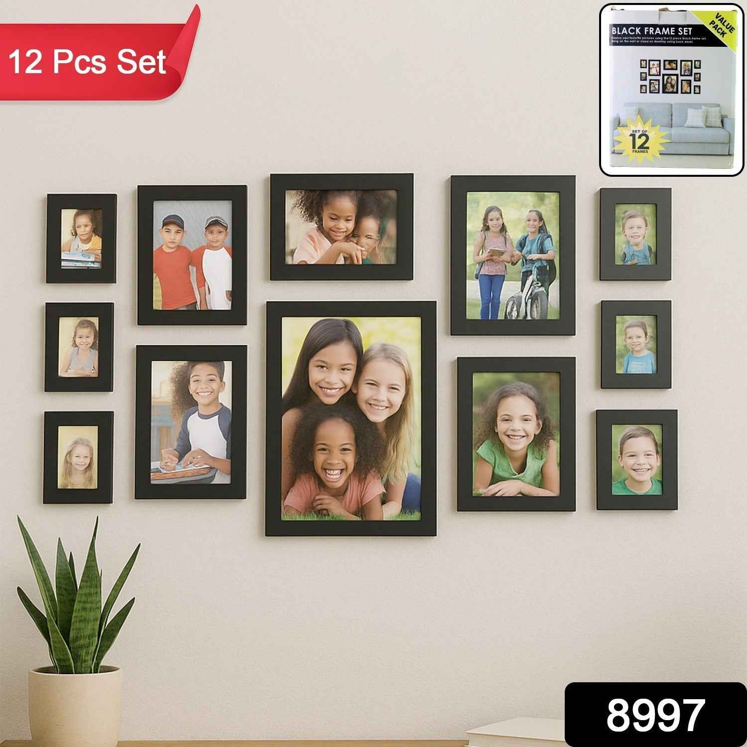 Black Photo Frame Set – Premium 12-Piece Wall Gallery