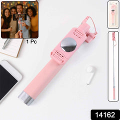 Wired Selfie Stick with Rearview Mirror – Extended 78 cm Reach