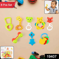 Baby Rattle Set – 8 Pieces of Safe Colorful Toys