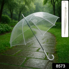 Transparent Dome Umbrella – Windproof with Comfortable Curved Handle
