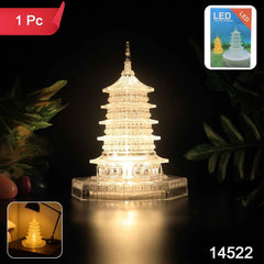 LED Crystal Pagoda Light – Elegant Battery Operated Decor