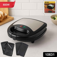 Sandwich Maker – 800W Fast Cooking with Interchangeable Plates