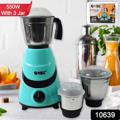 Mixer Grinder 550W with 3 Stainless Steel Jars – Powerful & Durable