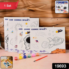 Kids Painting and Coloring Kit – Cosmic Space Theme for Creative Fun