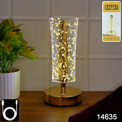 Crystal LED Table Lamp – Elegant Golden Decorative Lighting