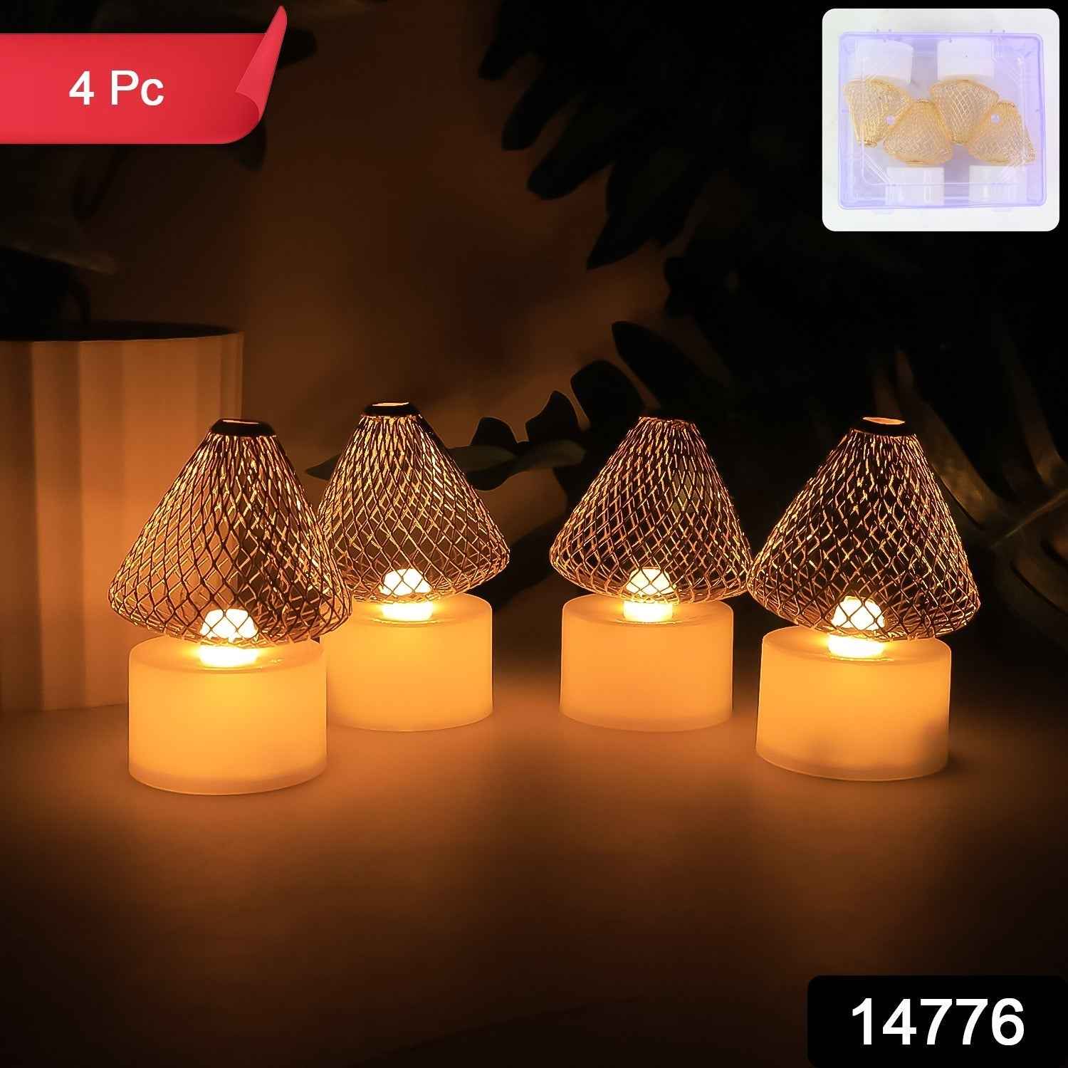 LED Flameless Candle Lights – Elegant Warm White Glow Set of 4