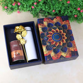 Coffee Almonds Gift Hamper – Golden Rose & Stainless Steel Bottle