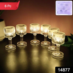 LED Crystal-Effect Table Lamps – Set of 6 Elegant Mini Lamps