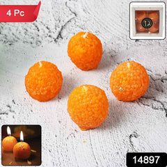 Laddu Shaped Decorative Wax Candles – Festive Home Décor Set