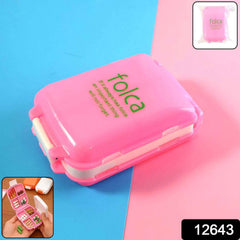 Pink Dual-Sided Pill Organizer – 8-Compartment Portable Case