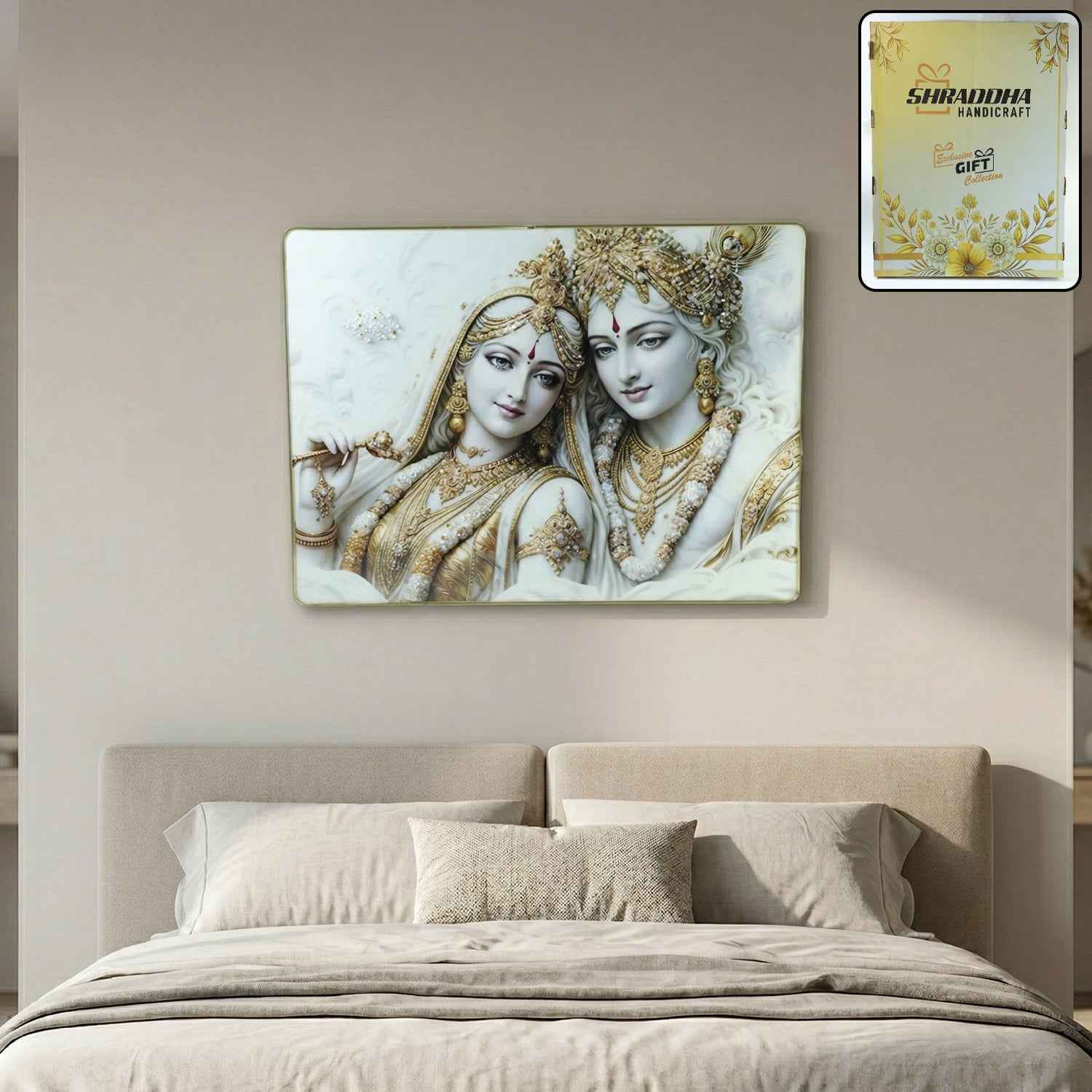 Premium Radha Krishna Wall Art – Elegant Spiritual Home Decor