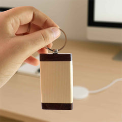 Wooden keychain showing polished edges and premium craftsmanship