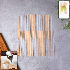 Wooden Coffee Stirrers – Eco-Friendly Smooth Birchwood 30 Pcs