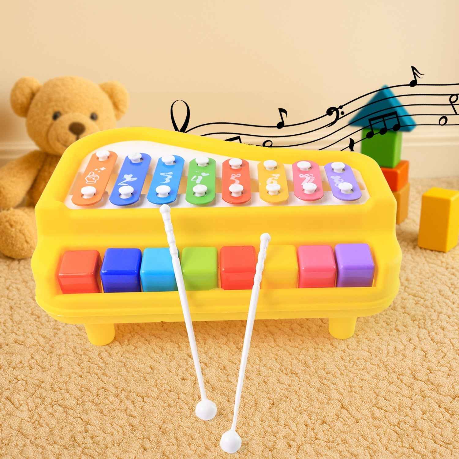Baby Musical Toy Piano with Xylophone – 2-in-1 Educational Toy