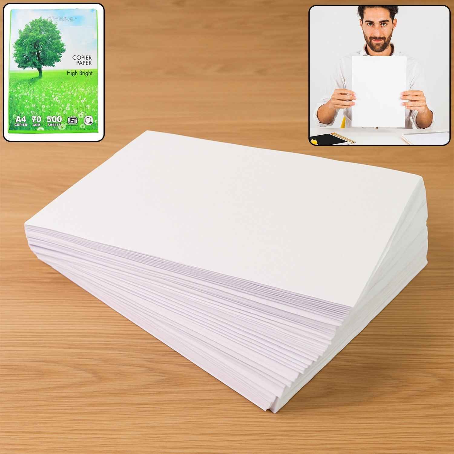A4 High Bright Copier Paper – 70 GSM, 500 Sheets Pack