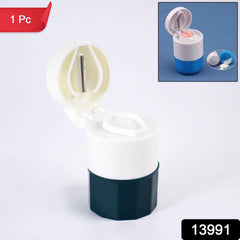 Pill Crusher 4-in-1 with Grinder, Cutter & Water Cup – Compact & Portable
