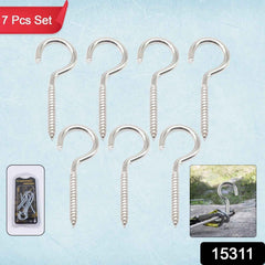Stainless Steel Eye Hooks – Heavy Duty 7-Piece Screw Set
