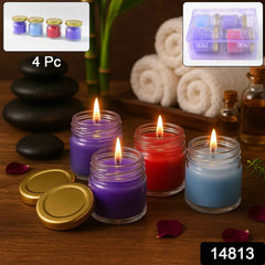 Wax Candle Set in Glass Jars – Elegant Flameless Home Decor