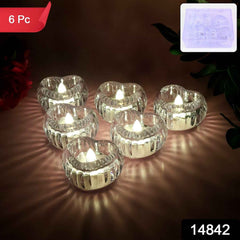 LED Crystal Tealight Candles – Elegant Flameless Warm Glow (6 Pc)