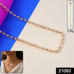 Gold Tone Beaded Necklace Chain – Elegant Classic Design for Women