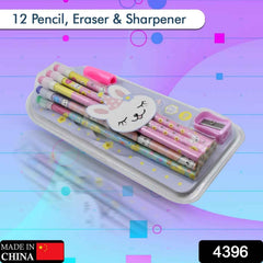 Kids Pencil Set – Cute Animal Design with Sharpener & Eraser | InkGlow