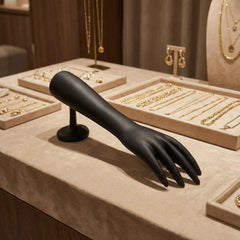 Black Hand Jewelry Display Stand – Elegant Matte Finish Organizer