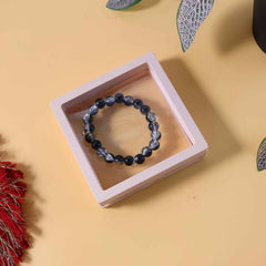 Dual-Tone Crystal Beaded Stretch Bracelet – Elegant & Lightweight