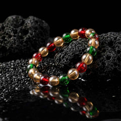 Multicolor Glossy Bead Stretch Bracelet – Stylish Elastic Fit