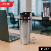 Stainless Steel Gym Shaker Bottle – 1000ml Leak-Resistant Flip Lid
