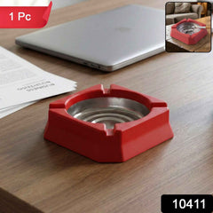 Heat-Resistant Ashtray – Stainless Steel Inner Bowl for Easy Cleaning