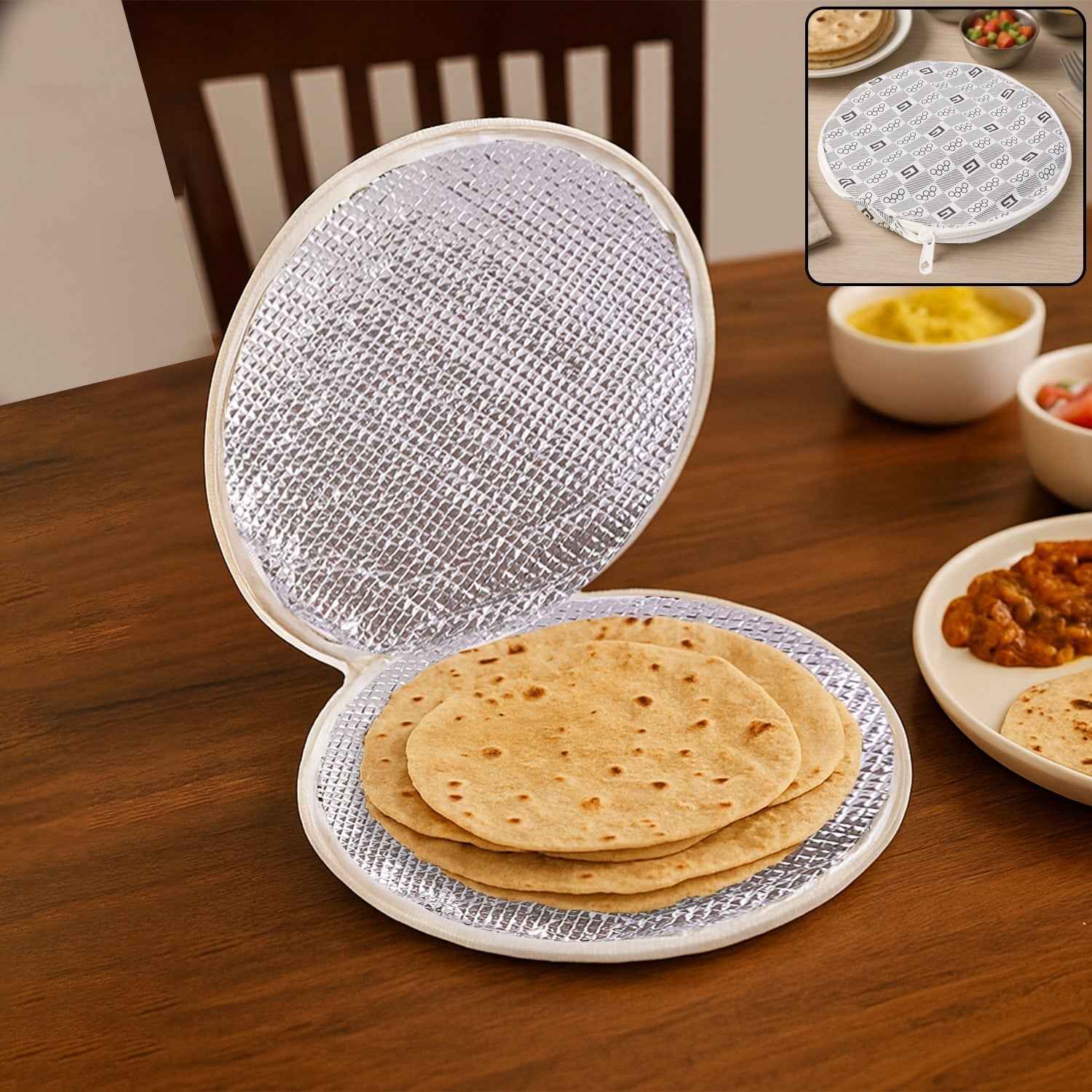 Insulated Roti Cover – Keeps Rotis Warm & Fresh 23x23cm