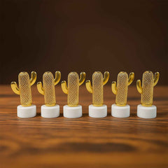 Cactus Shaped Flameless LED Candles – Set of 12 Safe Décor Lights