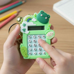 Frog Calculator Keychain – Portable Mini Digital Calculator with Bell