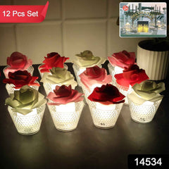 Rose Shaped Flameless LED Candles – Elegant Romantic Decor Set